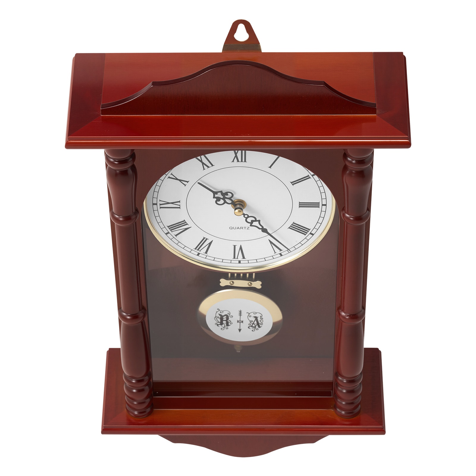 Grandfather Clock Vintage Pendulum Wall Clock 18 In With Quartz Movement_voghion.com